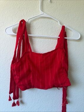 Wild Honey Red Tank Tie Straps Size Small